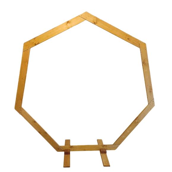 Wooden 7.2FT, Heptagonal Wedding Arches for Ceremony, Wedding Arch Arbor - Picture 1 of 7